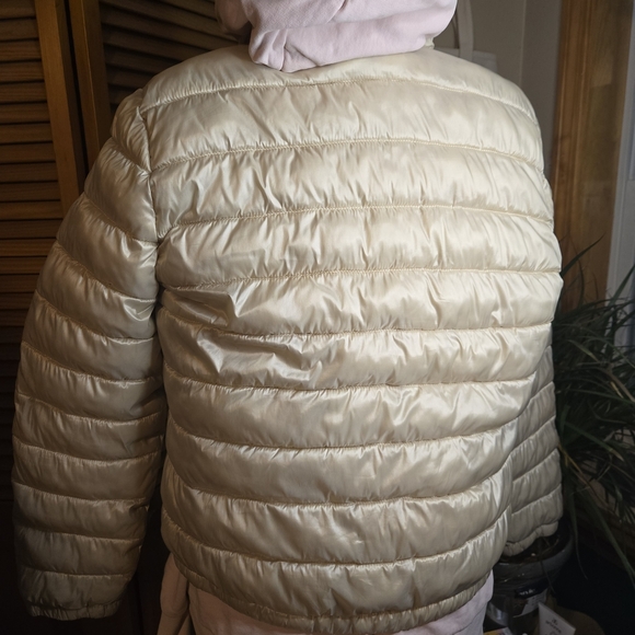 Womens Calvin Klein Off-White Puffer Winter Jacket - Picture 6 of 8